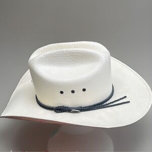 JUSTIN Hat Cowboy Milano Ivory Hard Coated Straw Western 7